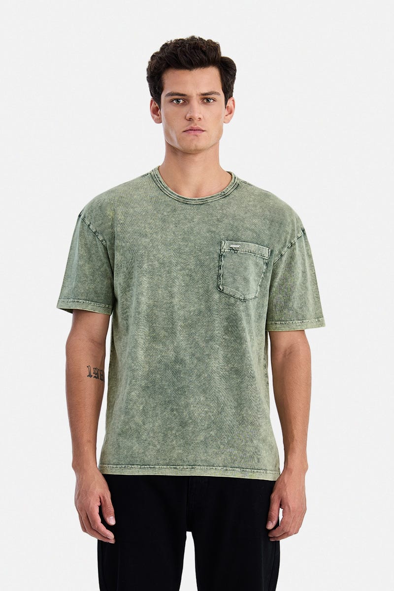 100% cotton Vintage Sage Pocket Tee